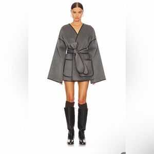 Wool Blend Blanket Coat in Grey